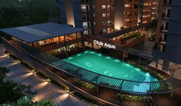 Gated-Community Pools and Clubhouses Gated-community swimming pool and clubhouse gym on Sarjapur Road